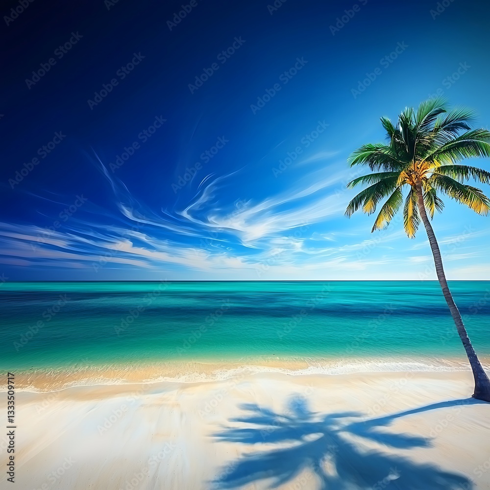 Obraz premium Tropical Beach Paradise Palm Tree.