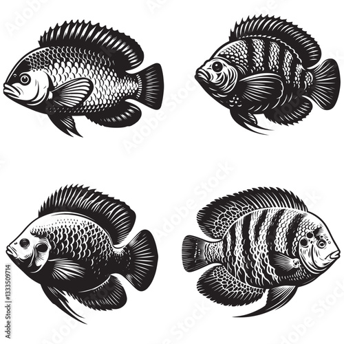 Tilapia fish vector illustration