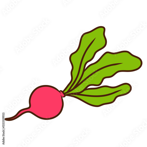 radish plant cartoon illustration