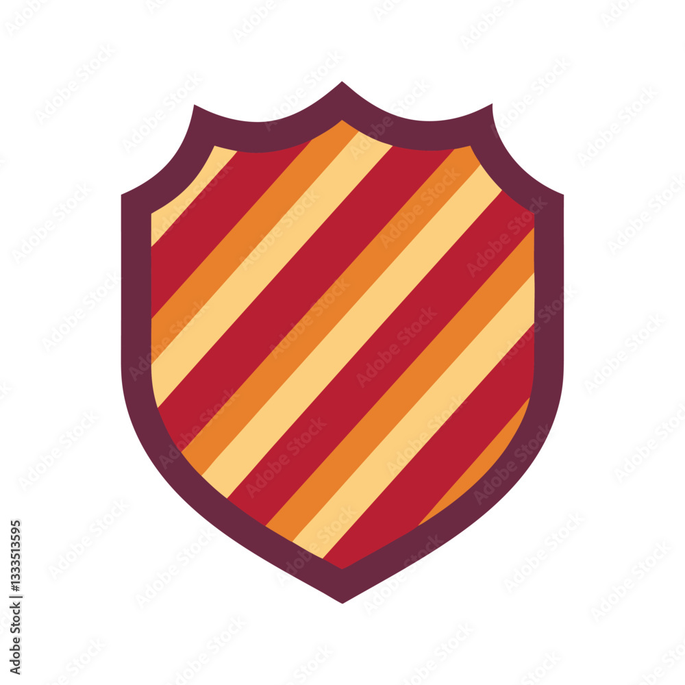 Stylish, Striped Shield Graphic Design retro t-shirt design. Stylish, Striped Shield Graphic Design retro t-shirt design.