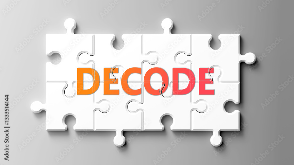 Poster Decode complex like a puzzle - pictured as word decode on a ...