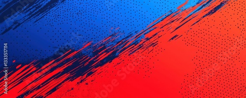 A vibrant abstract background featuring dynamic brush strokes in blue and red tones, creating a visually striking design.