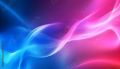 Futuristic Purple and Blue Abstract Wave Background with Dynamic Flow and Copy Space
