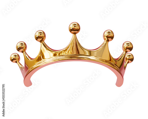 Luxurious Golden Crown with Elegant Design On Isolated White Background