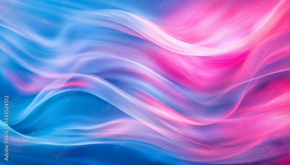 Futuristic Purple and Blue Abstract Wave Background with Dynamic Flow and Copy Space