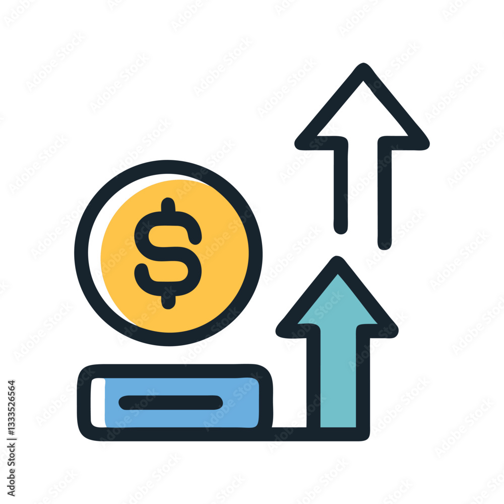 Financial Growth and Investment Icon – Business Success with Dollar Sign Financial Growth and Investment Icon – Business Success with Dollar Sign