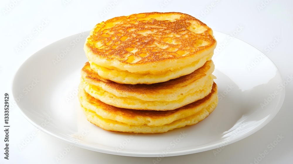 Artfully stacked golden brown egg fritters arranged in a delightful display on a simple plate showcasing the savory and crispy texture of this gourmet breakfast or snack item Artfully stacked golden brown egg fritters arranged in a delightful display on a simple plate showcasing the savory and crispy texture of this gourmet breakfast or snack item