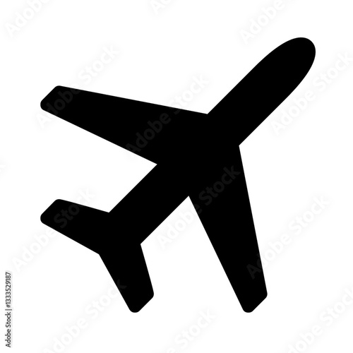A Bold Black Silhouette Of An Airplane Soaring Through The Sky, A Simple Yet Powerful Symbol Of Travel And Adventure Isolated on Transparent Background, Airplane Black Illustration