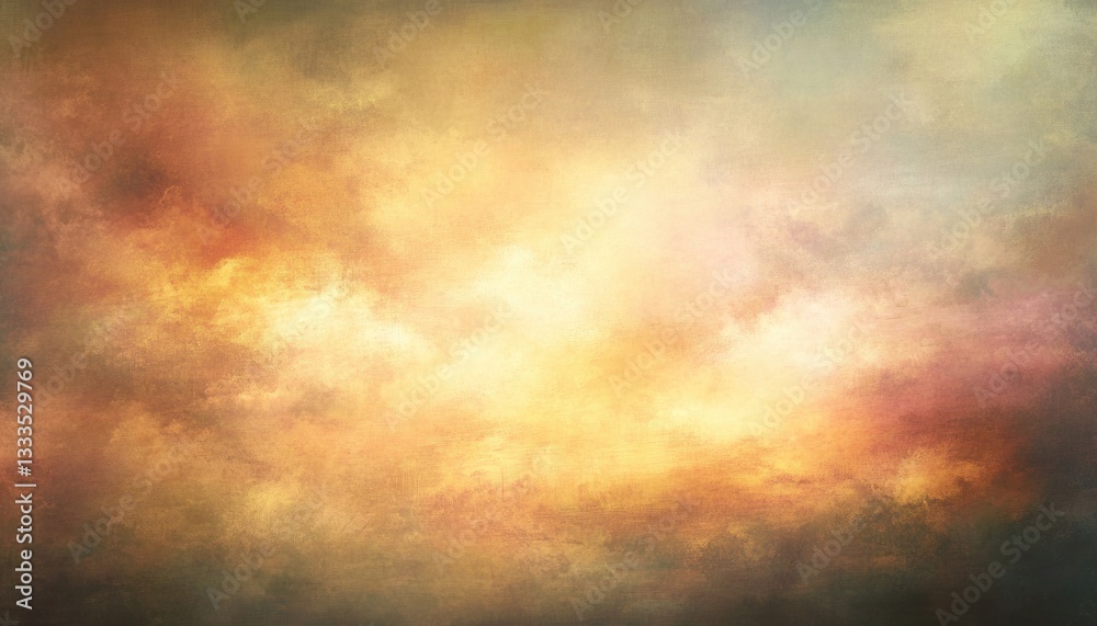 Fototapeta premium Dramatic Sunset Sky Texture with Vivid Orange and Yellow Clouds