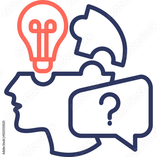 Intelligent Process line color icon