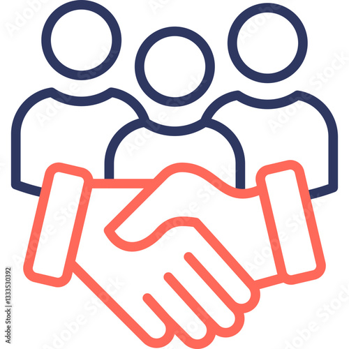 Customer Relationship line color icon