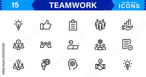 Teamwork and Collaboration Icon Pack. Clean, Scalable Icons for Teamwork, Cooperation, Group Projects, and Leadership