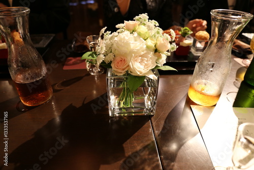 パーティ会場にある飾りの花