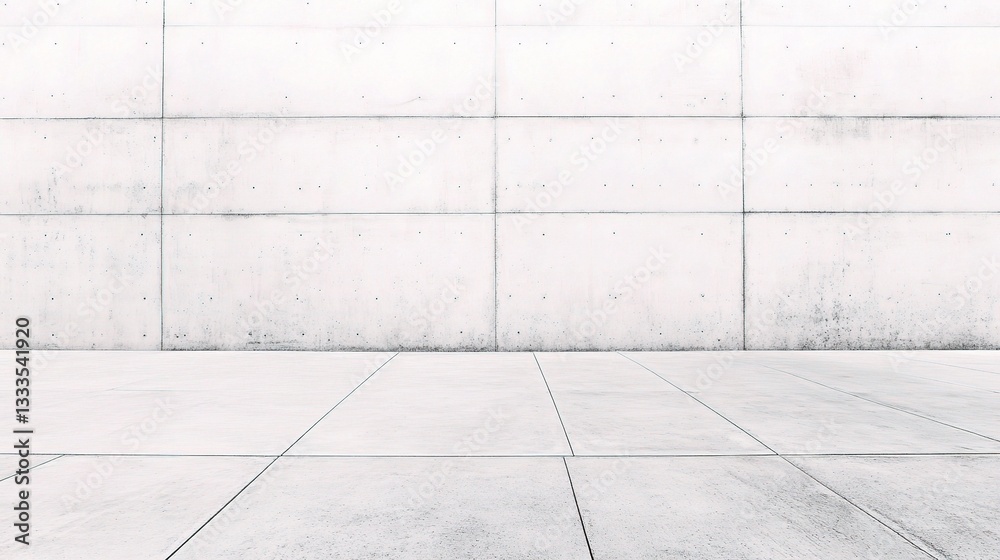 Fototapeta premium Clean White Concrete Wall Background with Smooth Lines and Texture