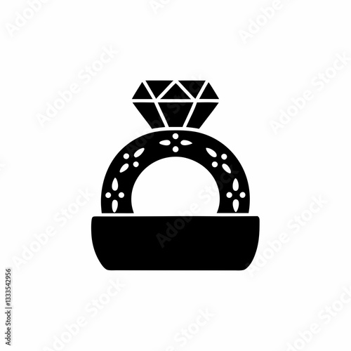 creative details Engagement Ring Icon vector illustration  