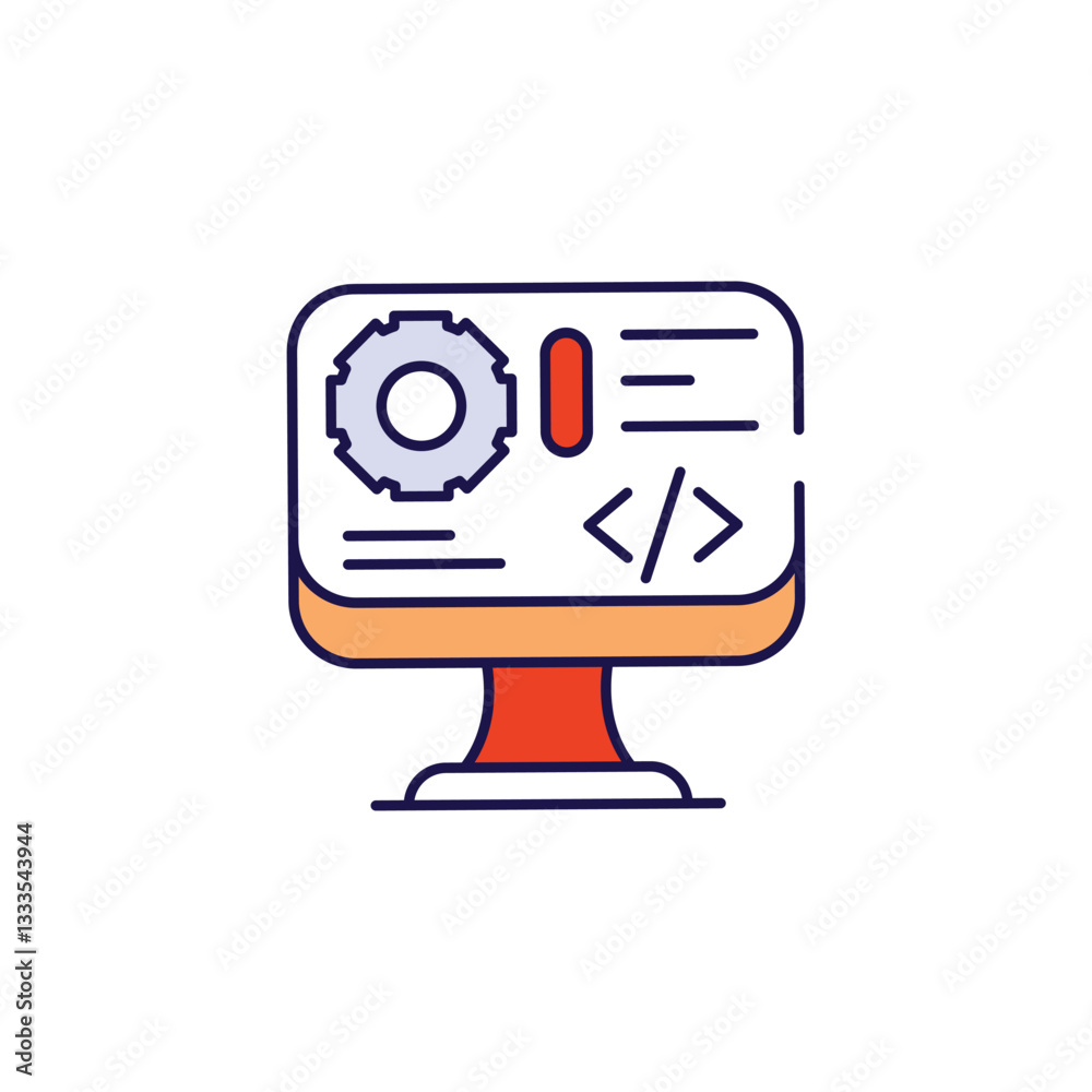 Fototapeta premium Software Development icon design with white background stock illustration