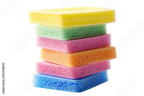 Isolated Colorful Sponges in Stack