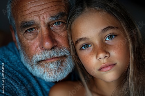 In a tender tableau, a daughter leans in, sharing a whispered secret with her father The air is filled with intimacy, a bond unbreakable etched in their eyes Soft candlelight dances, casting warm