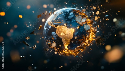 The explosion of the Earth.