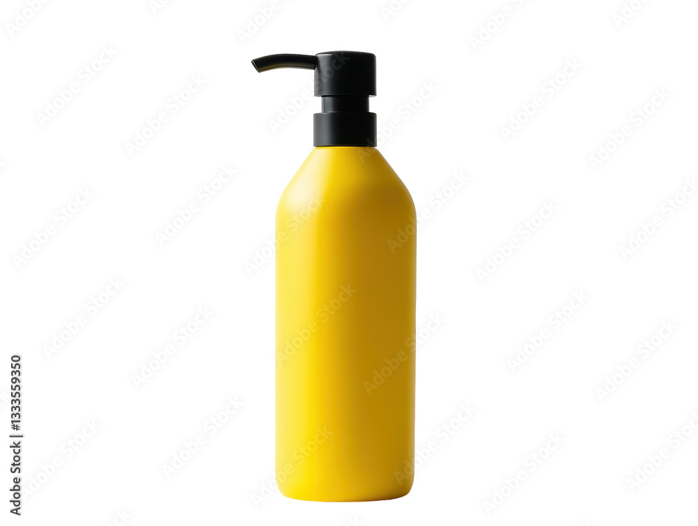 Isolated Tall Yellow Pump Bottle Isolated Tall Yellow Pump Bottle