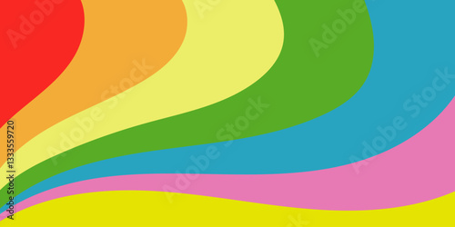 Abstract wave with rainbow color, colorful background