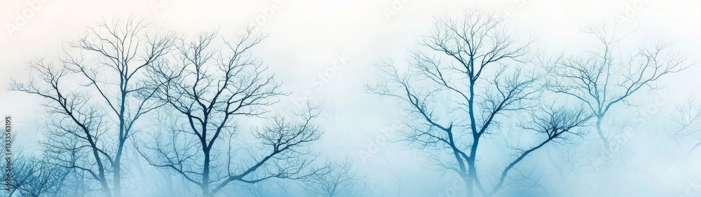 custom made wallpaper toronto digitalBlue Tree Mist, hand-painted watercolor seamless pattern featuring serene blue trees enveloped in mist, soft hues create a tranquil atmosphere, ideal for various design projects