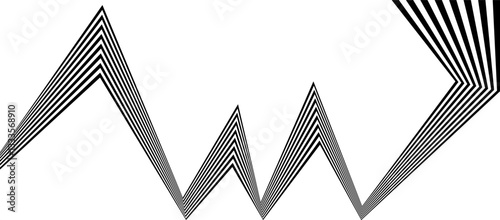 Abstract perspective line stripes with 3d dimensional effect 
