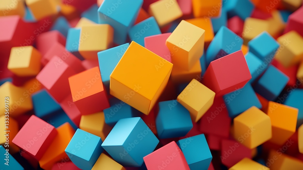 Obraz premium Abstract colorful 3D cubes.