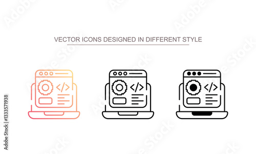 Web Development icon design with white background stock illustration