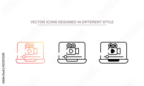 Video Production icon design with white background stock illustration