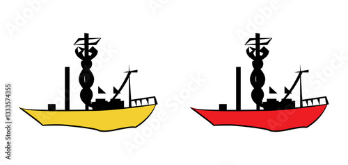 traditional wooden dhow boat icon vector
