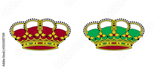 Set of Spanish Royal Crowns Icons.