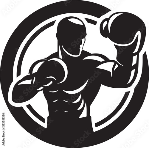 Boxing Fighter Silhouette Vector Set