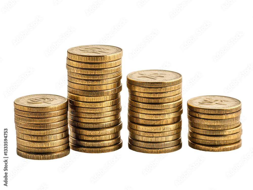 Isolated Stacks of Coins Isolated Stacks of Coins
