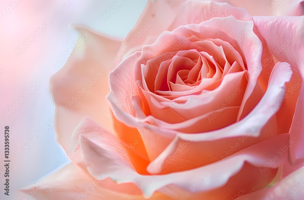 Closeup of a Delicate Pink Rose Blossom Closeup of a Delicate Pink Rose Blossom