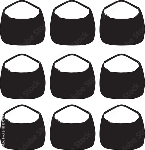 Unique girl's handbags on a white background. Premium vector. 