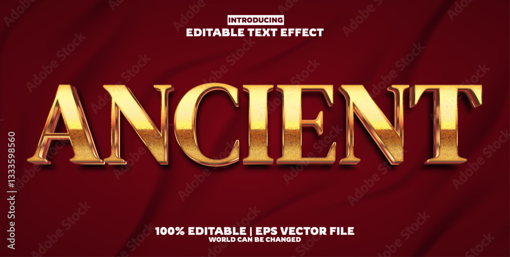 Naklejka premium Ancient editable text effect in modern trend style