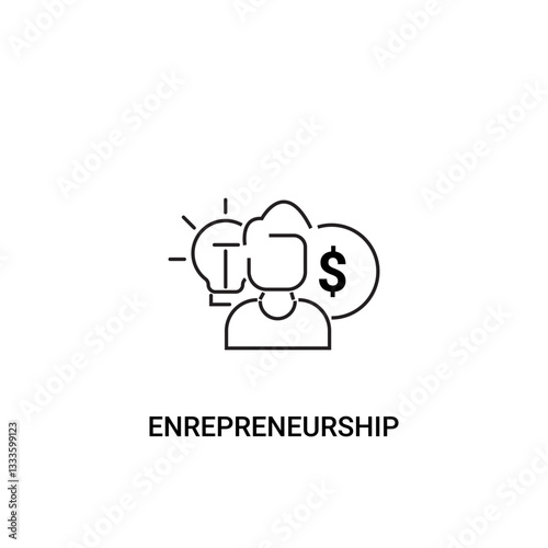Single entrepreneurship icon, outline vector sign, linear style pictogram isolated on white. with house and suitcase elements with scales. Editable stroke