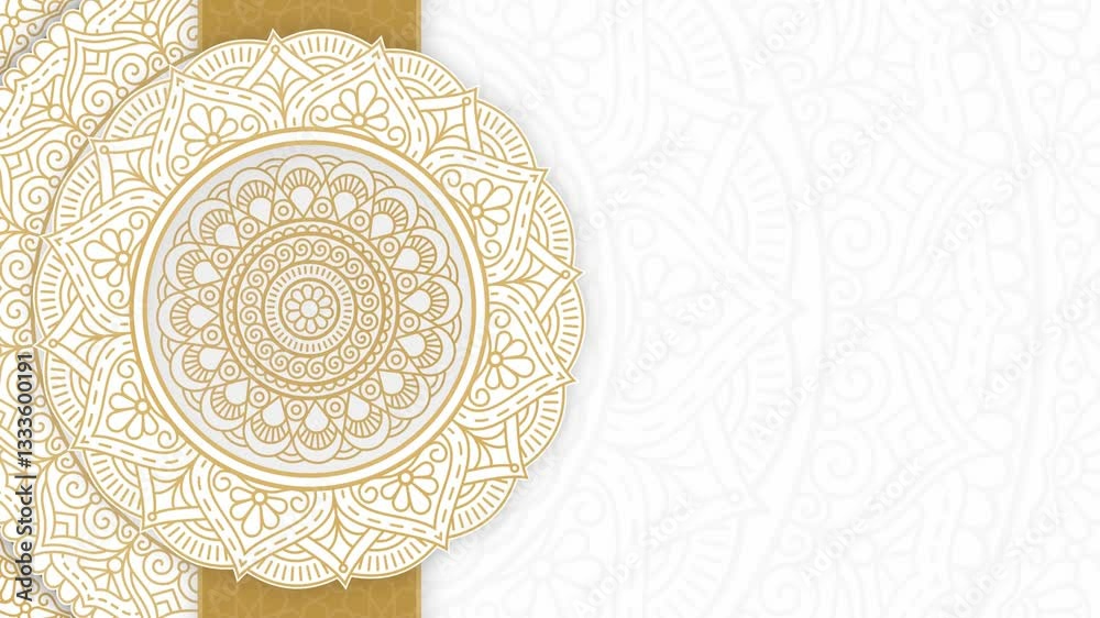 islamic white background luxury gold geometric ornament pattern footage video animation