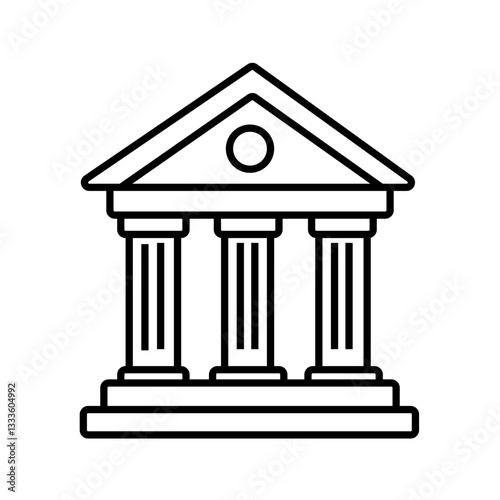 Line Art Building bank Illustration vector icon