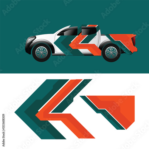 vector design decal livery wrap body pick up truck