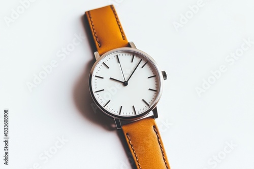 Wallpaper Mural Timeless Elegance: A close-up shot of a classic wristwatch with a clean, minimalist design, featuring a light-colored dial and a complementary band. Torontodigital.ca