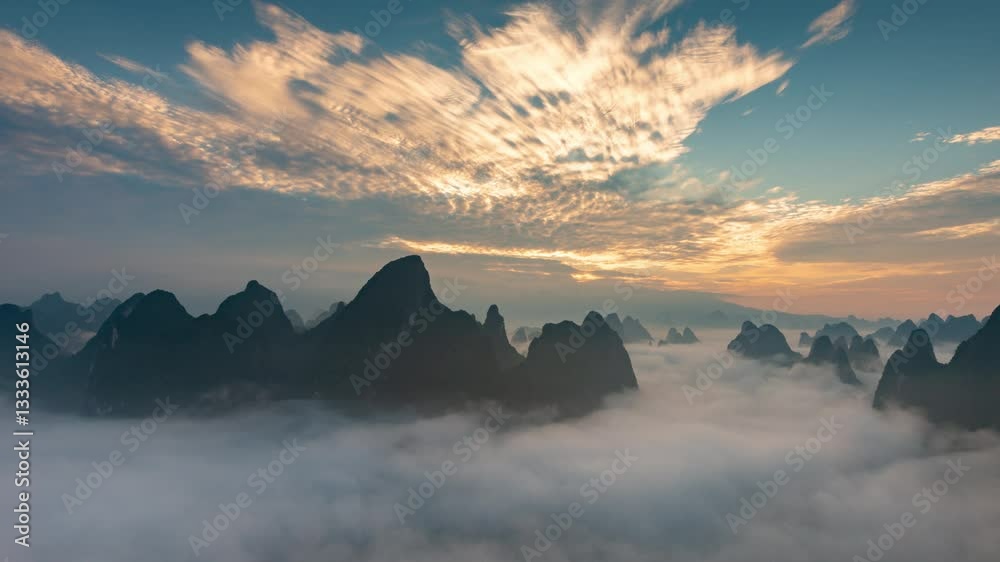 mountain landscape with fog mountain landscape with fog