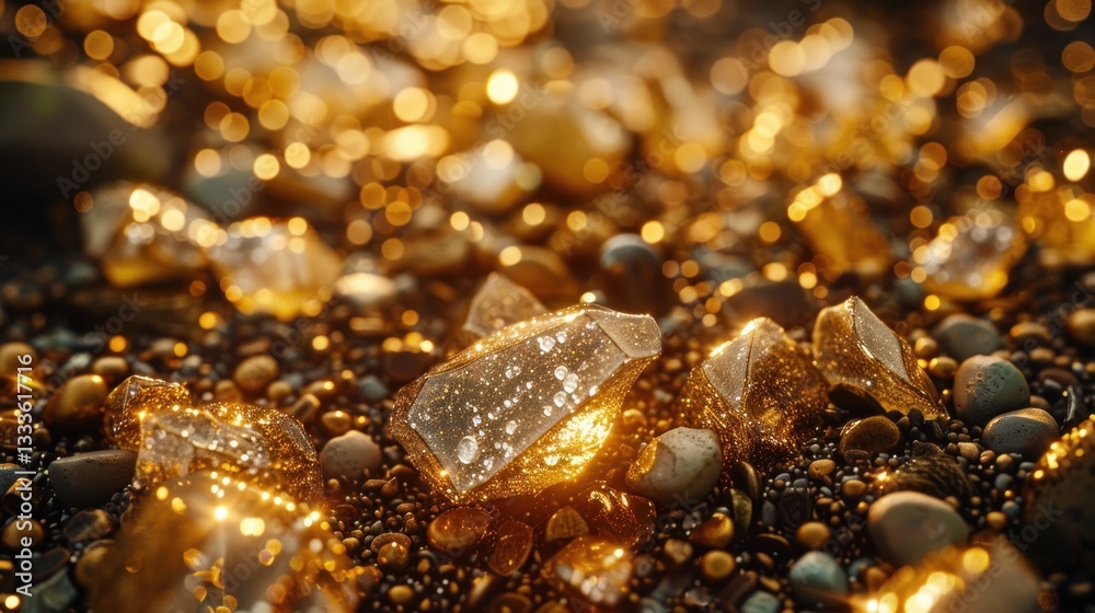 Golden Hour Gems: A Luxurious Display of Sparkling Crystals Golden Hour Gems: A Luxurious Display of Sparkling Crystals