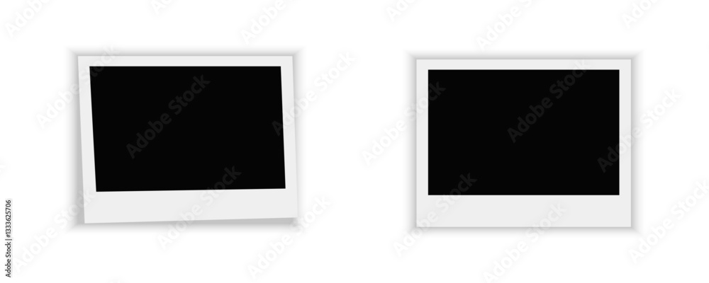Photo frames with shadow, template background for photography, polaroid photo frames collection, vector png on transparent background. Blank photo frame mockup. Photo frames with shadow, template background for photography, polaroid photo frames collection, vector png on transparent background. Blank photo frame mockup.