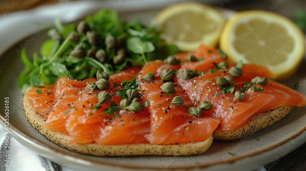 Smoked Salmon Toast with Capers and Greens Smoked Salmon Toast with Capers and Greens