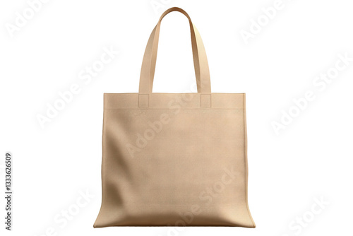 Minimalist canvas tote bag isolated.
