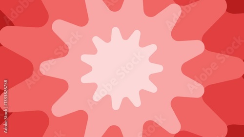 Loop animation of rotating star pattern on gradient red background. Loop animation background of the simple red gear.