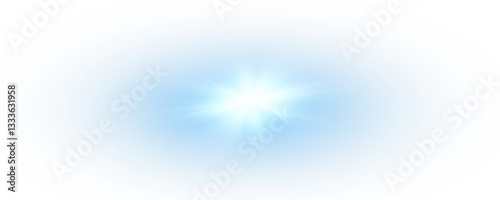 Flares with highlights of blue color, bright beautiful sun, set of suns, vector png.	
