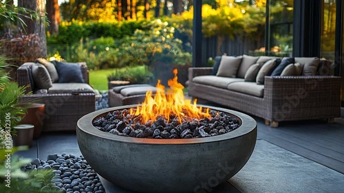 Modern Outdoor Fire Pit Patio Relaxation